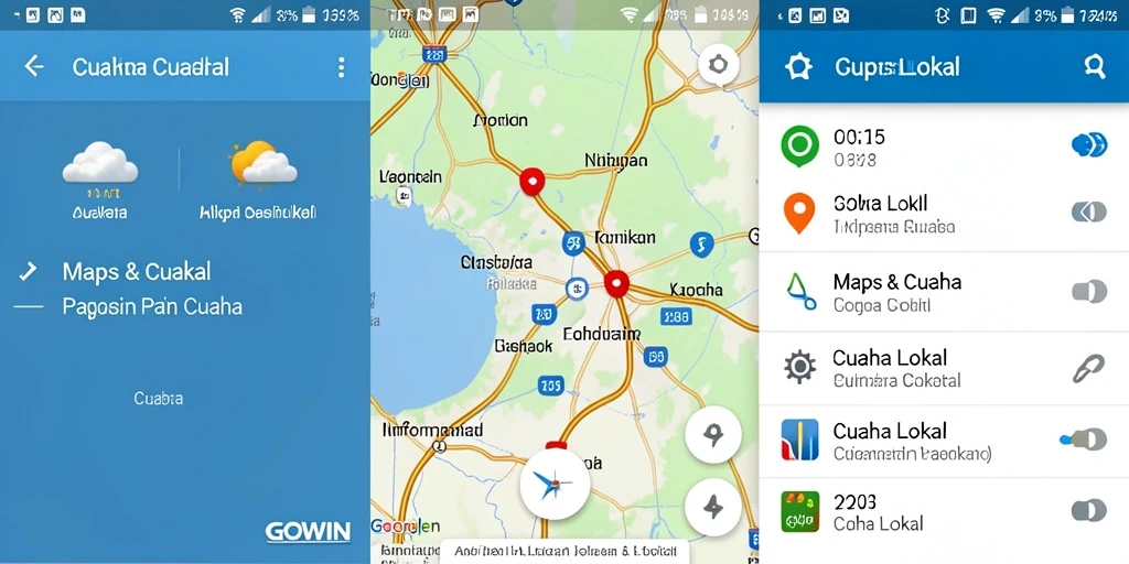Tampilan antarmuka GOWIN menampilkan informasi cuaca lokal yang jelas.