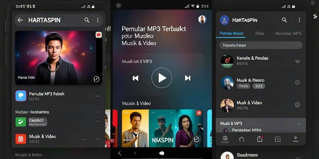 Antarmuka menarik dan user-friendly untuk pemutar MP3 HARTASPIN.