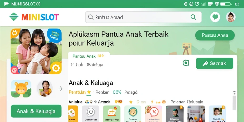 Tampilan antarmuka MINISLOT yang ramah untuk anak-anak.