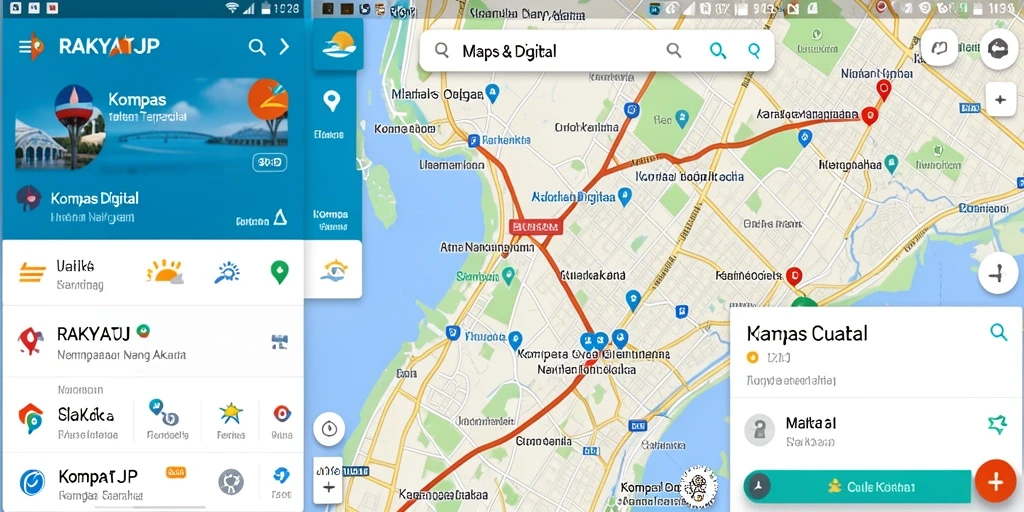 Tampilan antarmuka RAKYATJP yang menarik dan fungsionalitas kompas digital.