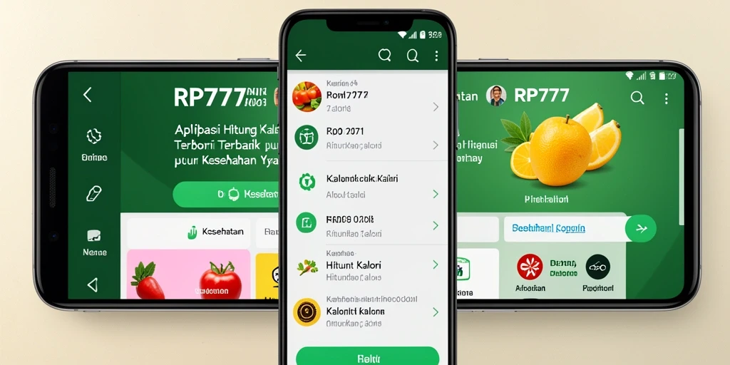 Tampilan antarmuka RP777 yang ramah pengguna untuk menghitung kalori.