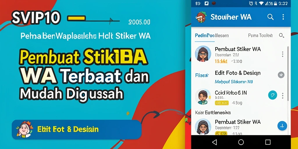 Tampilan antarmuka SVIP10 yang friendly dan mudah digunakan untuk membuat stiker WA.