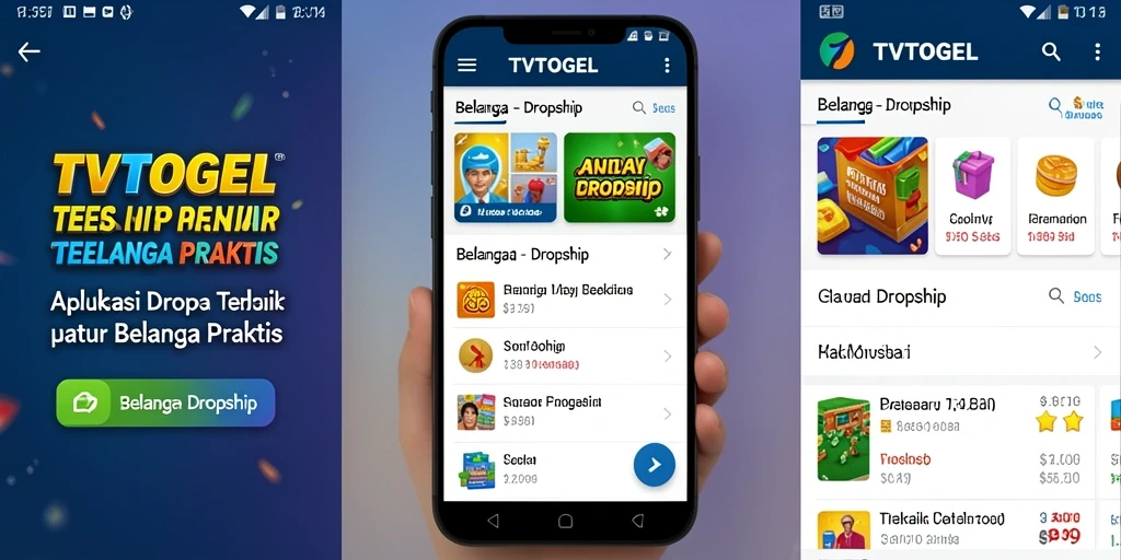 Tampilan antarmuka aplikasi TVTOGEL untuk fungsi Dropship yang nyaman.
